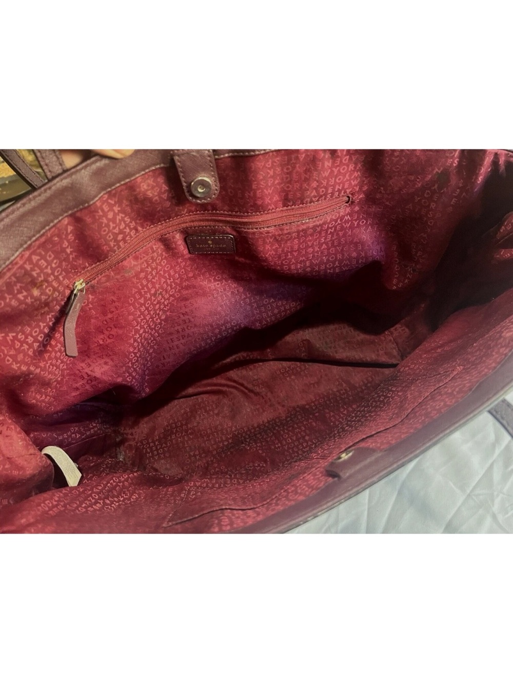 Kate Spade Extra Large Wine purple Ari Laurel Way Tote - Picture 7 of 8